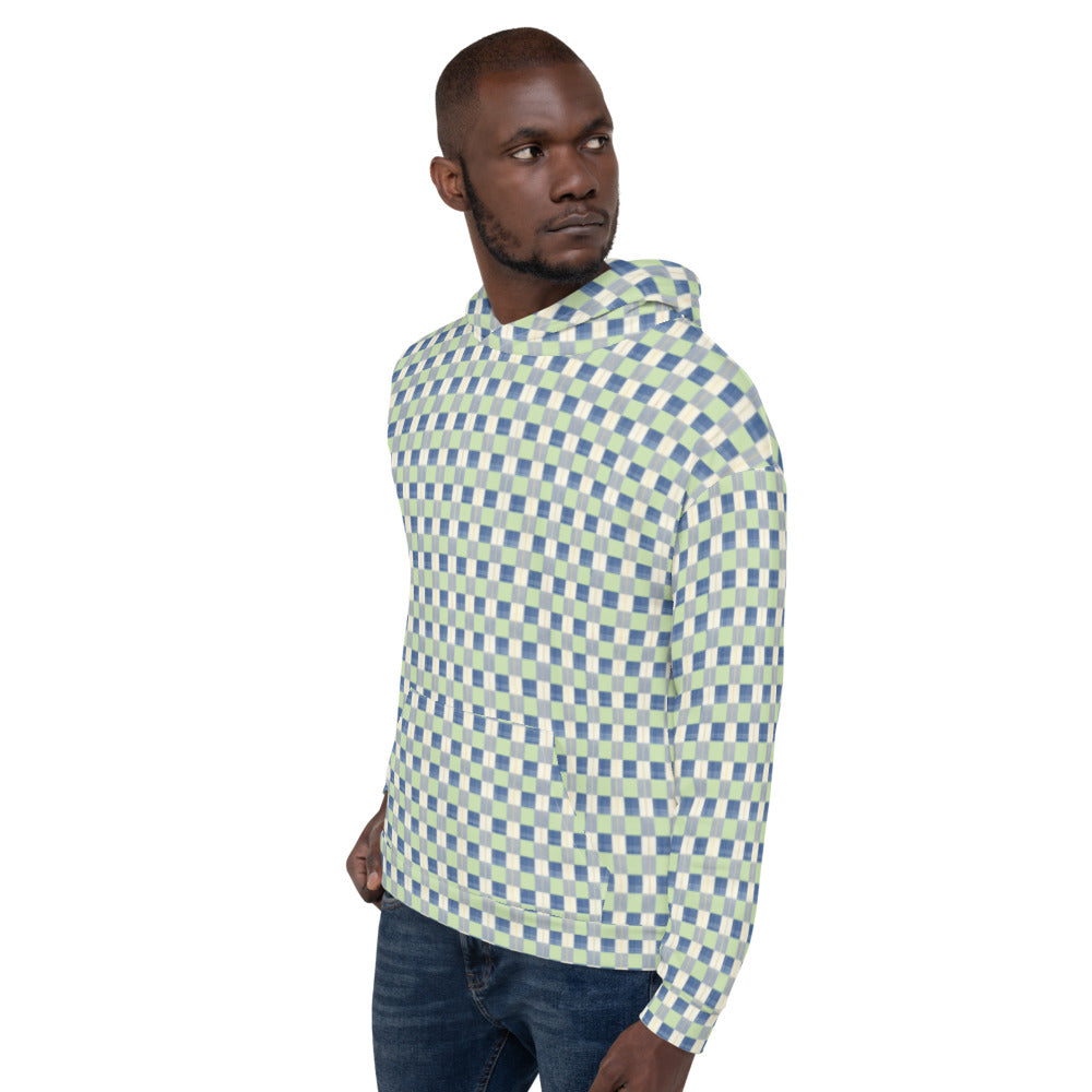 Recycled Unisex Hoodie - Checkerboard Plaid - Men