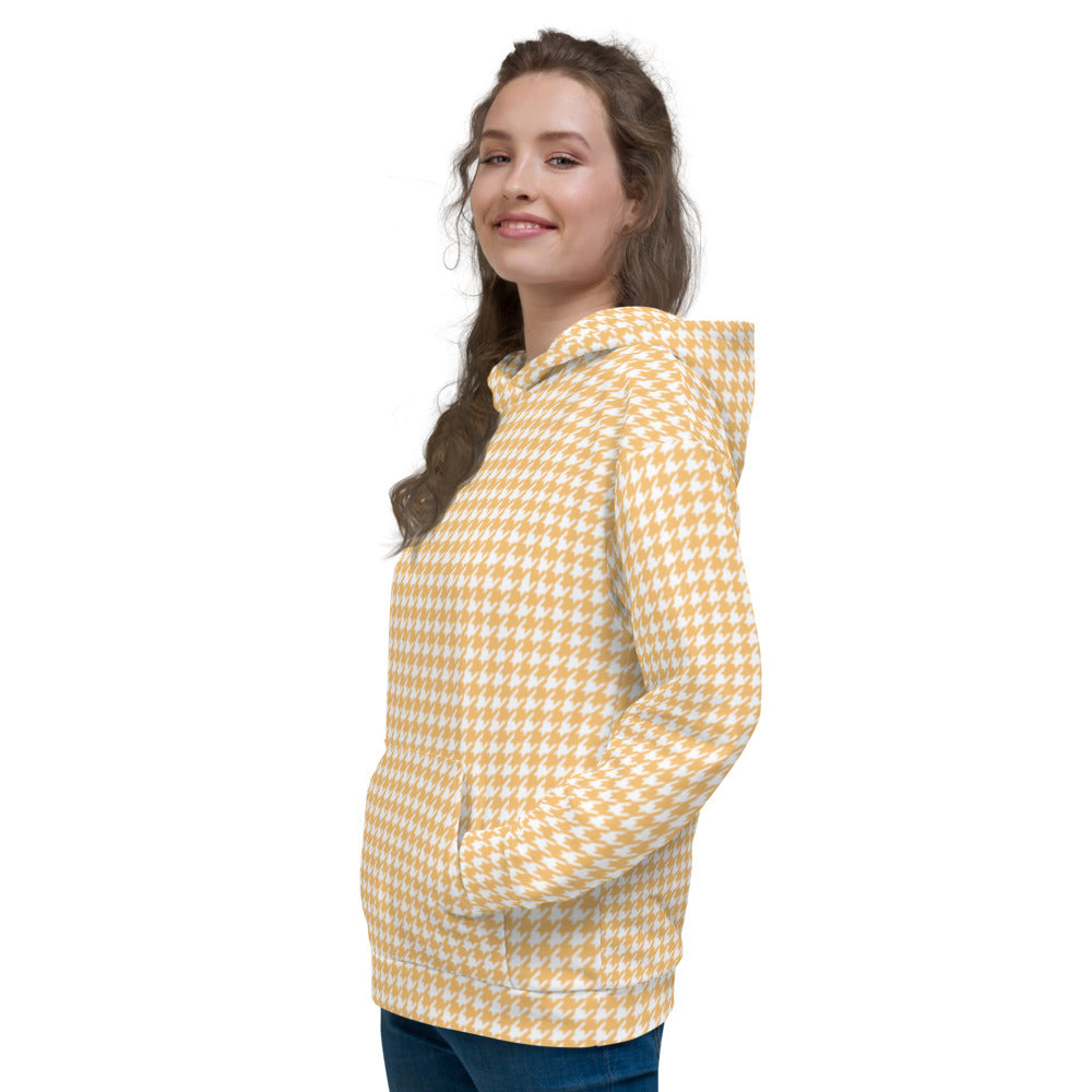Recycled Unisex Hoodie - Banana Houndstooth - Women
