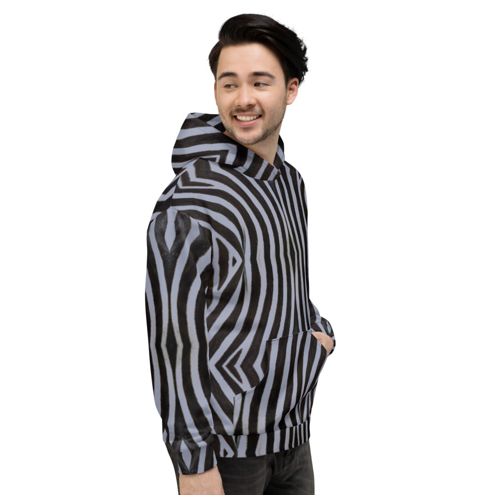 Recycled Unisex Hoodie - Grey Zebra - Men