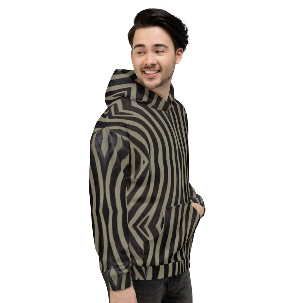 Recycled Unisex Hoodie - Khaki Zebra - Men