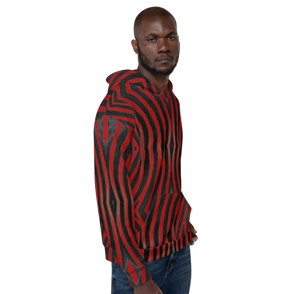 Recycled Unisex Hoodie - Red Zebra - Men