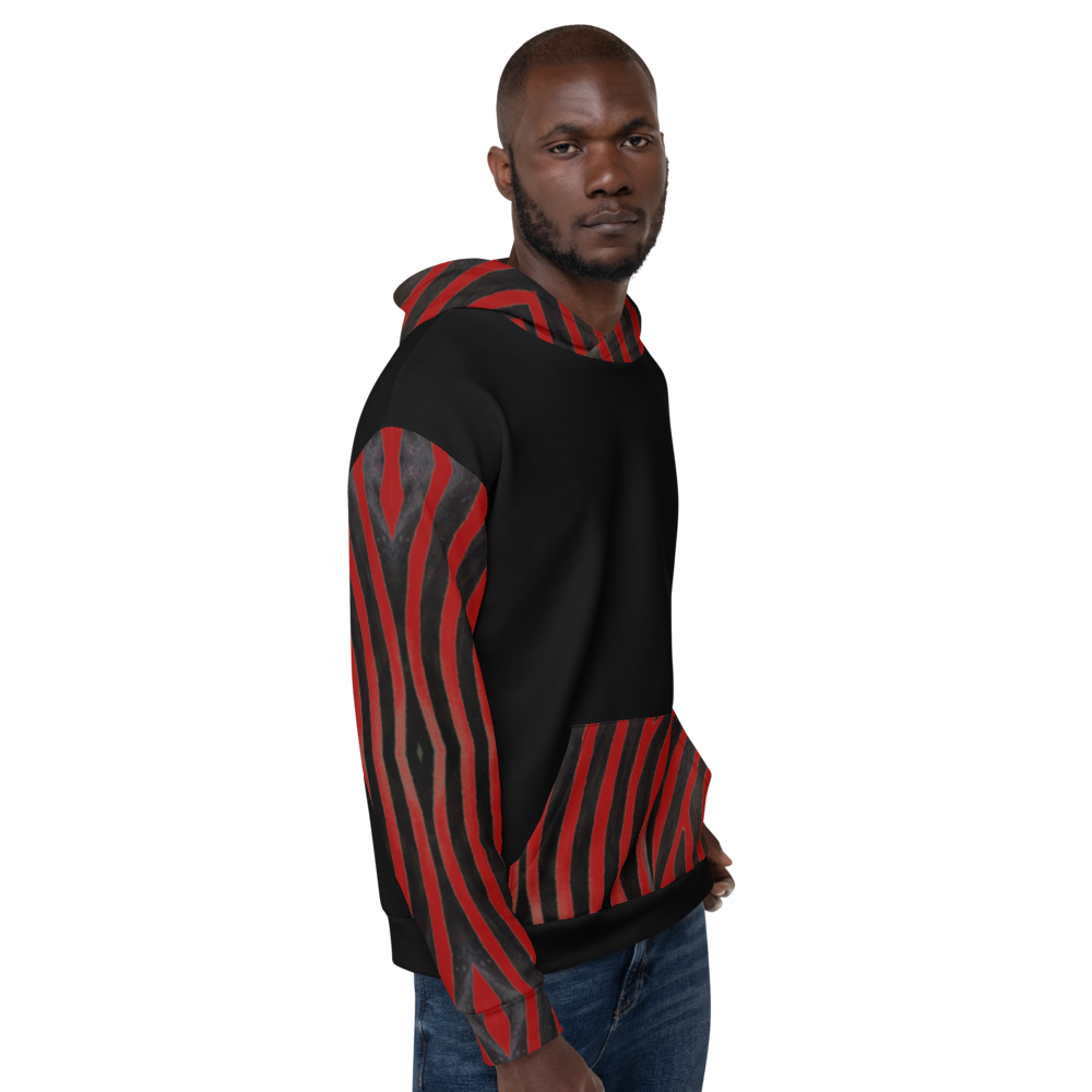 Recycled Unisex Hoodie - Engineered Red Zebra - Men