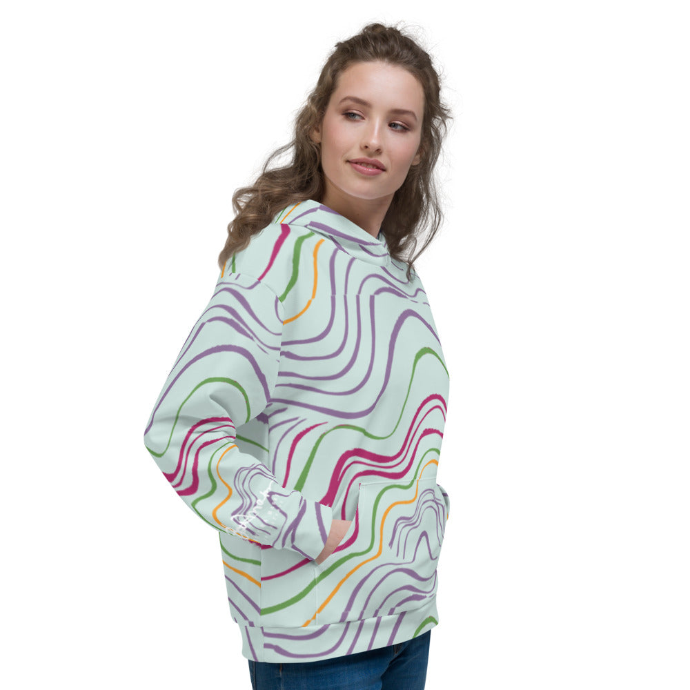 Recycled Unisex Hoodie - Psychedelic Spring - Women