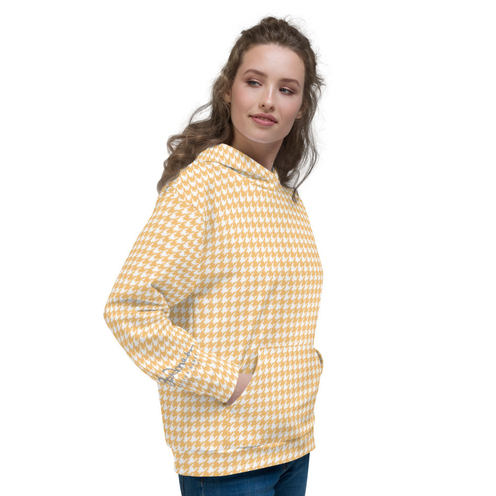 Recycled Unisex Hoodie - Banana Houndstooth - Women