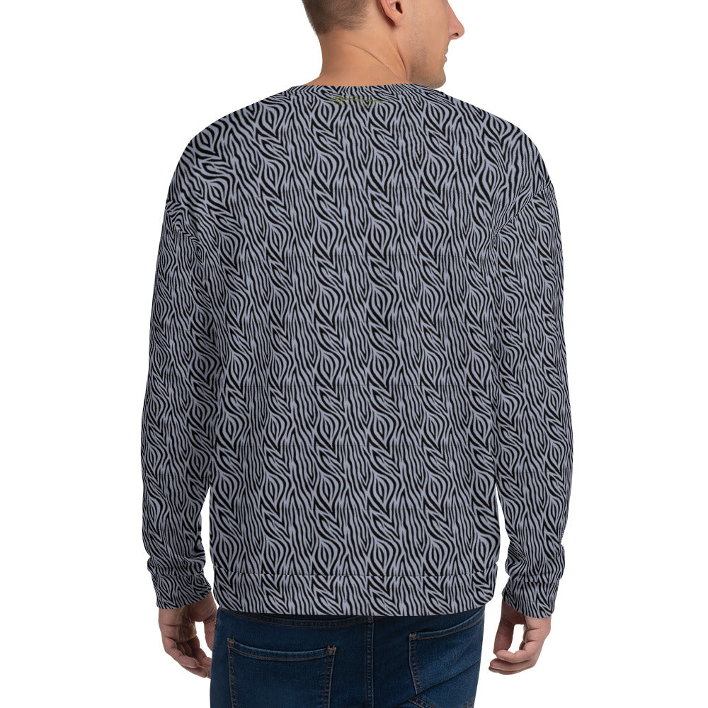 Recycled Unisex Sweatshirt - Grey Zebra - Men