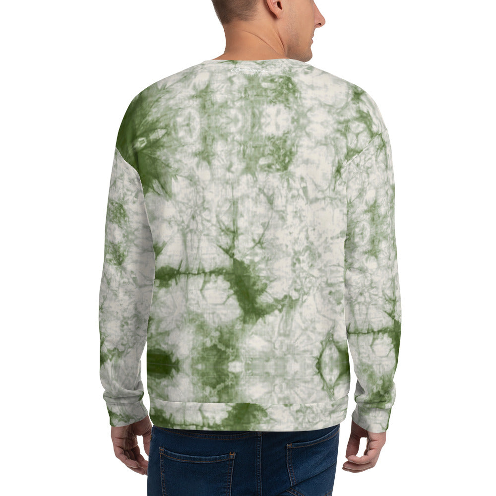 Recycled Unisex Sweatshirt - Sage Tie Dye - Men