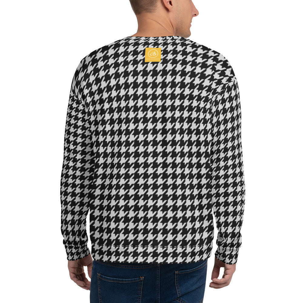 Recycled Unisex Sweatshirt - BW Houndstooth - Men