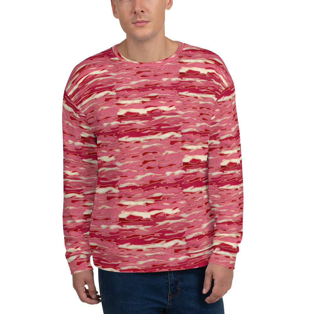 Recycled Unisex Sweatshirt - Pink Camouflage Lava  - Men