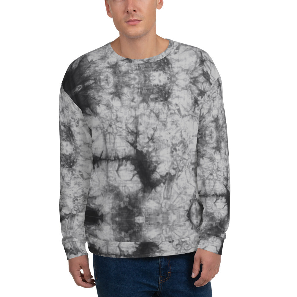 Recycled Unisex Sweatshirt - Grey Tie Dye - Men