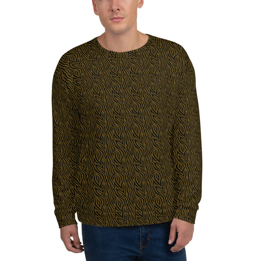 Recycled Unisex Sweatshirt - Olive Zebra - Men