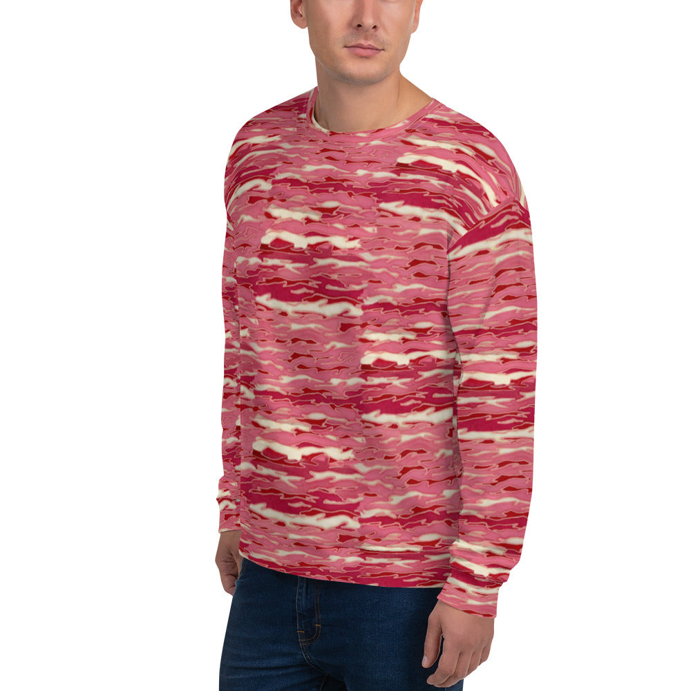 Recycled Unisex Sweatshirt - Pink Camouflage Lava  - Men