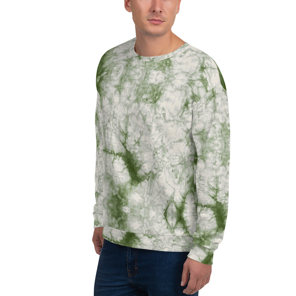 Recycled Unisex Sweatshirt - Sage Tie Dye - Men