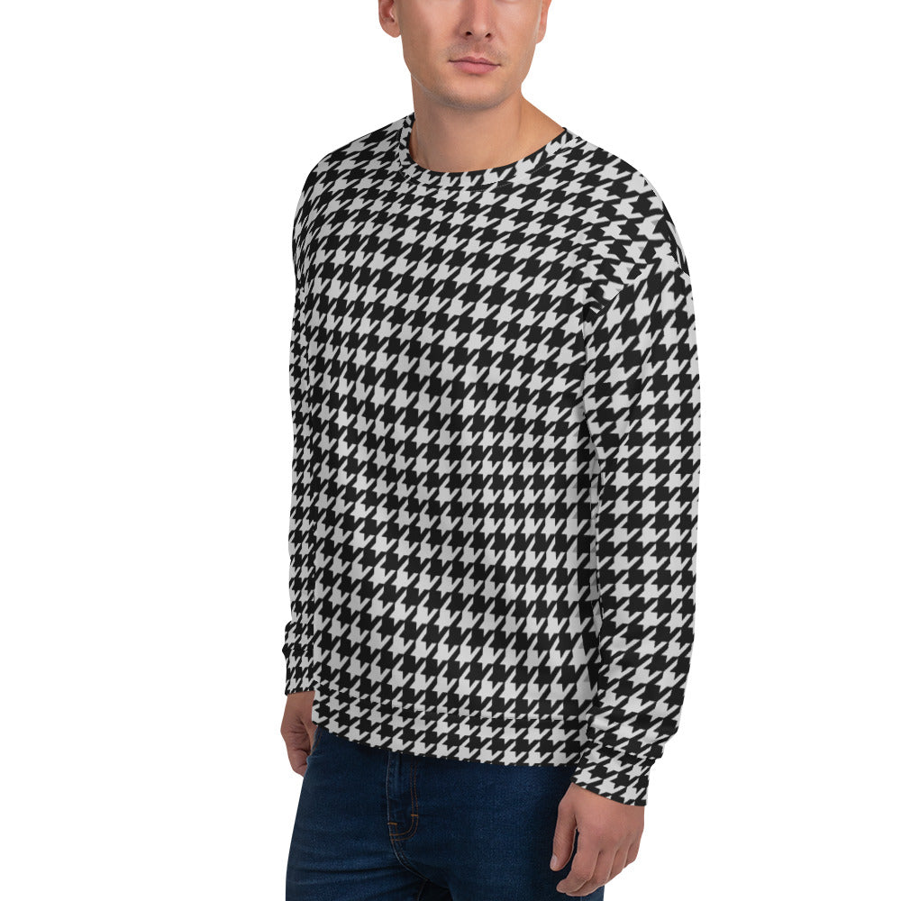 Recycled Unisex Sweatshirt - BW Houndstooth - Men