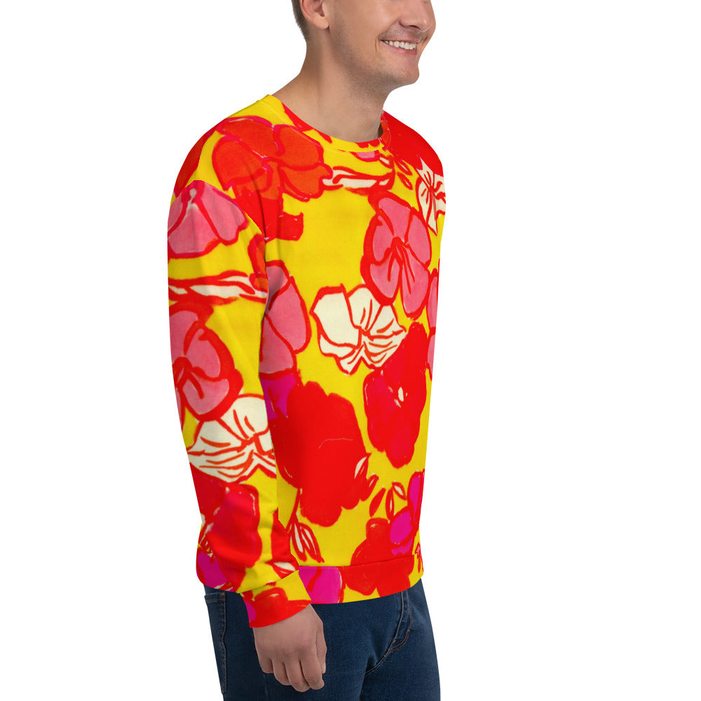 Recycled Unisex Sweatshirt - Sixties Floral - Men