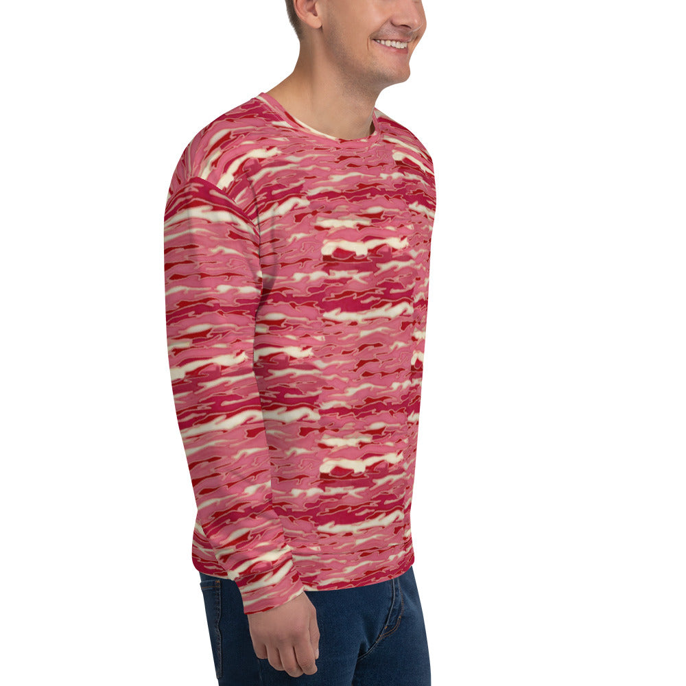 Recycled Unisex Sweatshirt - Pink Camouflage Lava  - Men