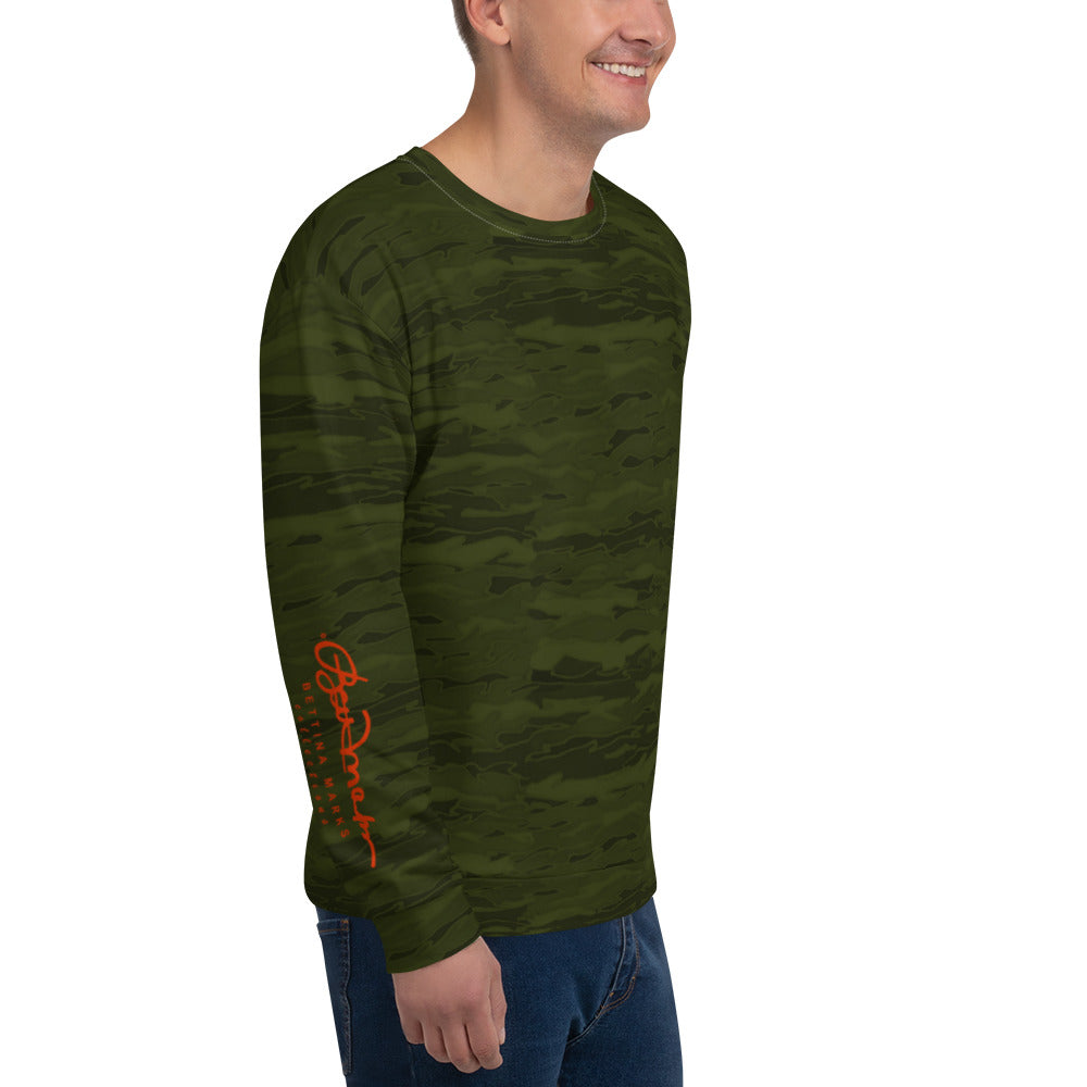 Recycled Unisex Sweatshirt - Army Camouflage Lava - Men