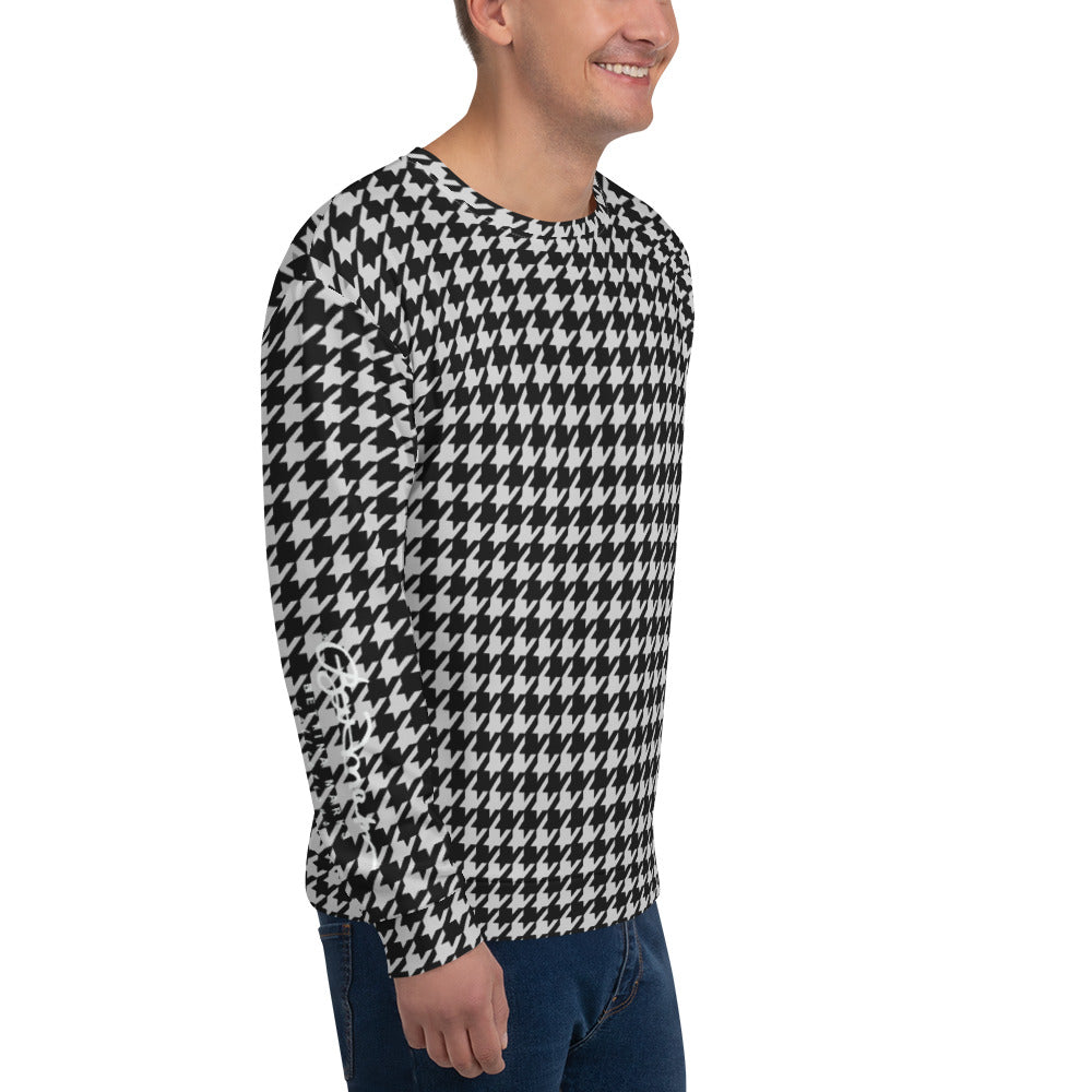 Recycled Unisex Sweatshirt - BW Houndstooth - Men