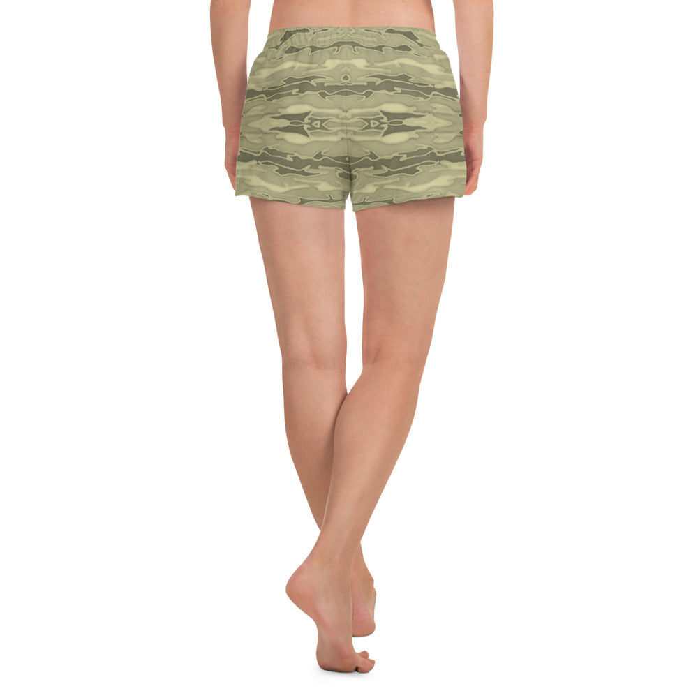 Khaki Lava Camouflage Women's Athletic Shorts