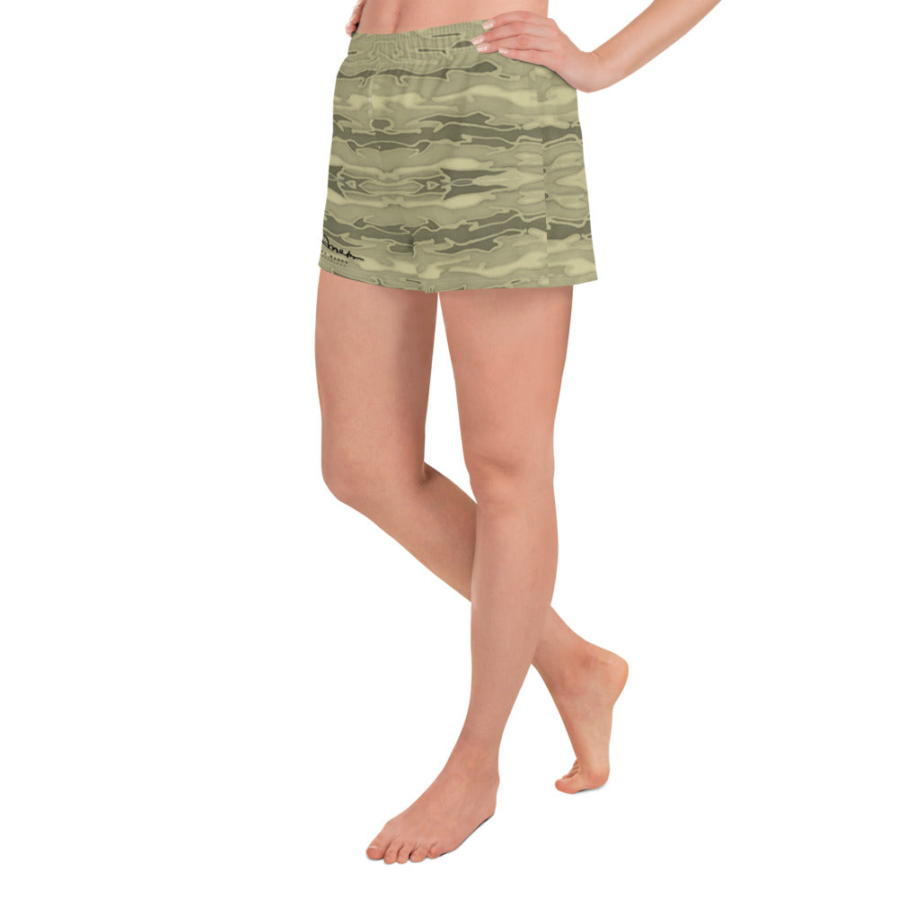 Khaki Lava Camouflage Women's Athletic Shorts