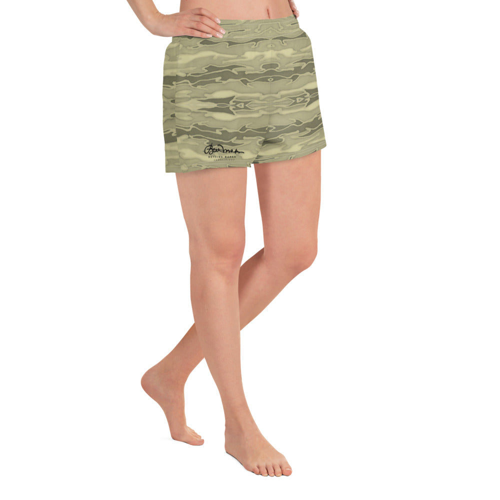 Khaki Lava Camouflage Women's Athletic Shorts