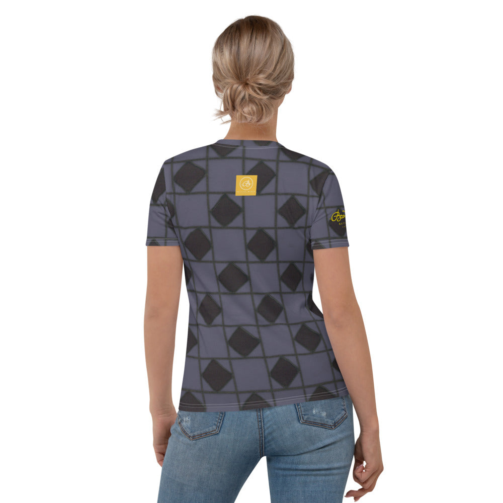 Slate Blue Checkerboard Women's T-shirt