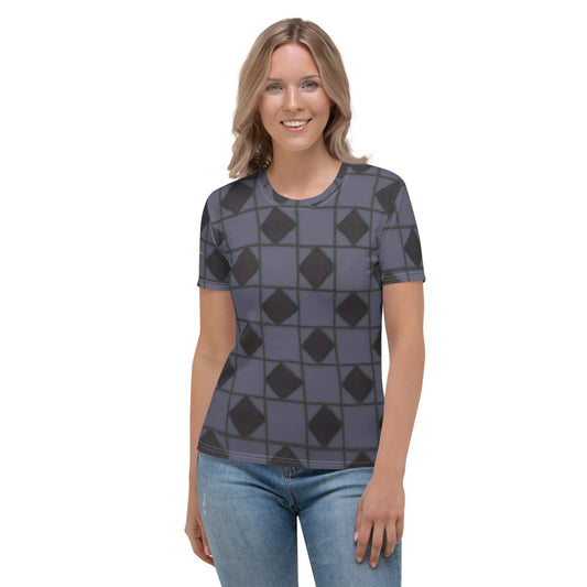 Slate Blue Checkerboard Women's T-shirt