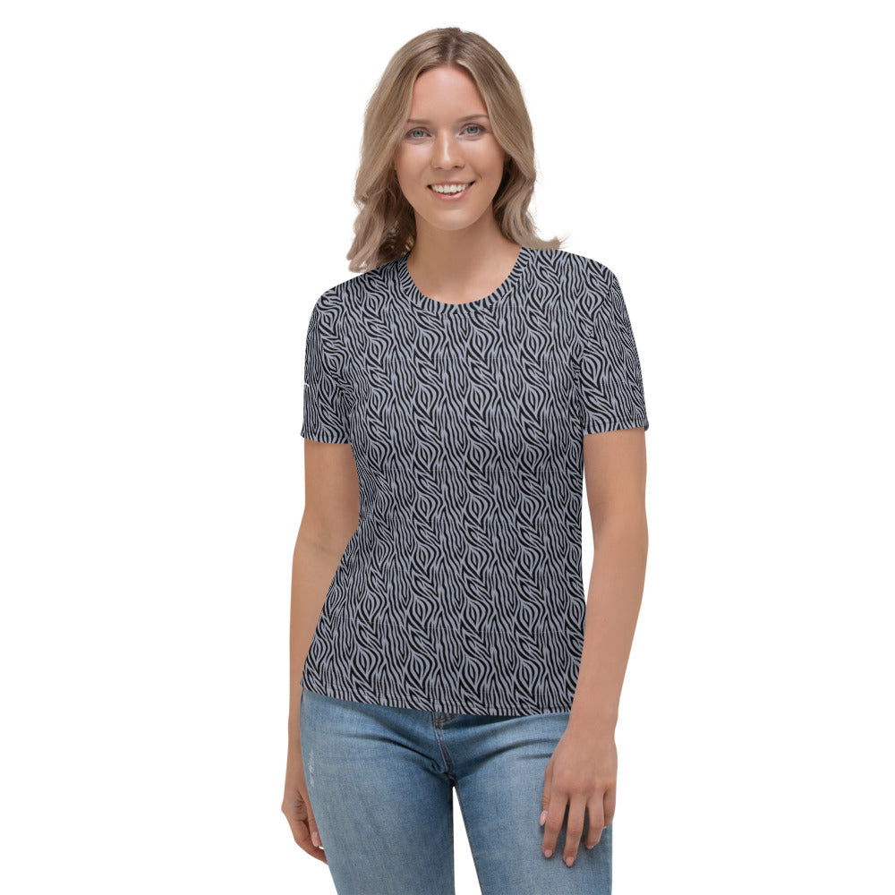 Grey Zebra Women's T-shirt