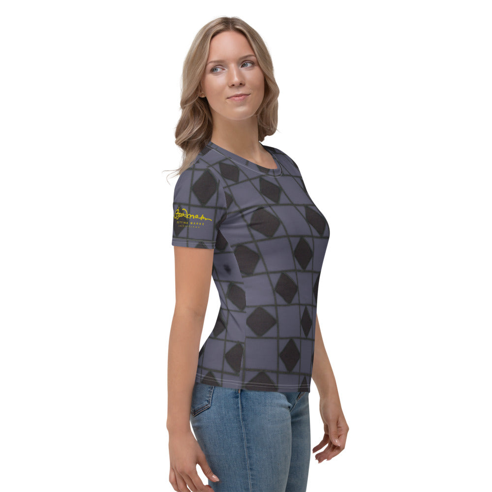 Slate Blue Checkerboard Women's T-shirt