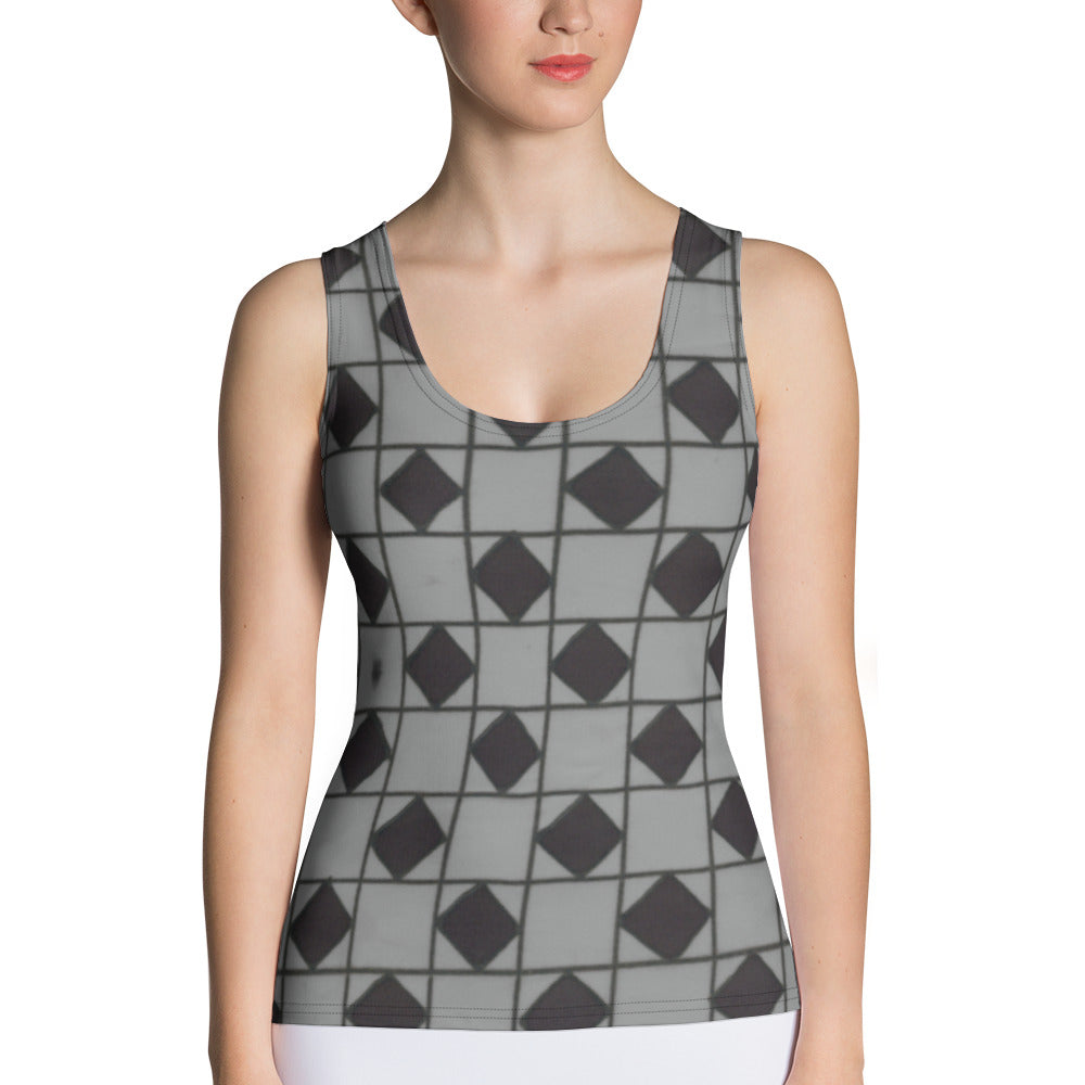 Grey Optical Tank Top
