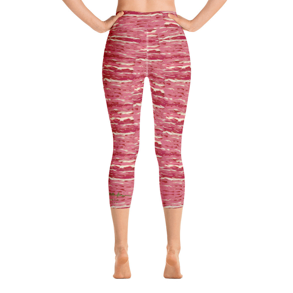 Pink Camouflage Lava Yoga Capri Leggings