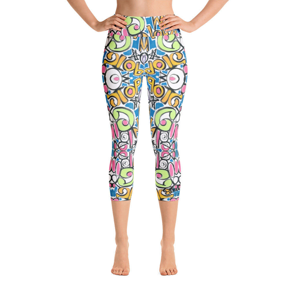 Stop War Now Graffiti Yoga Capri Leggings