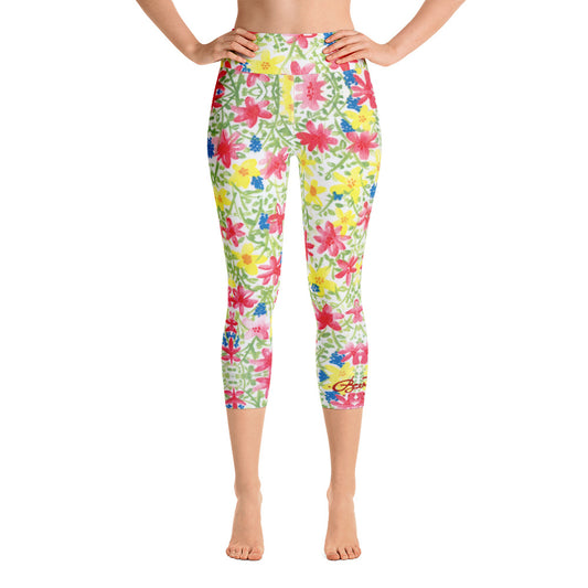 Wildflower Yoga Capri Leggings