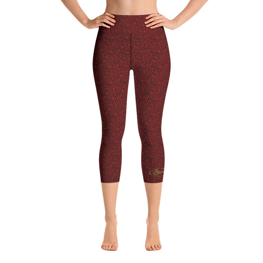 Red Zebra Yoga Capri Leggings