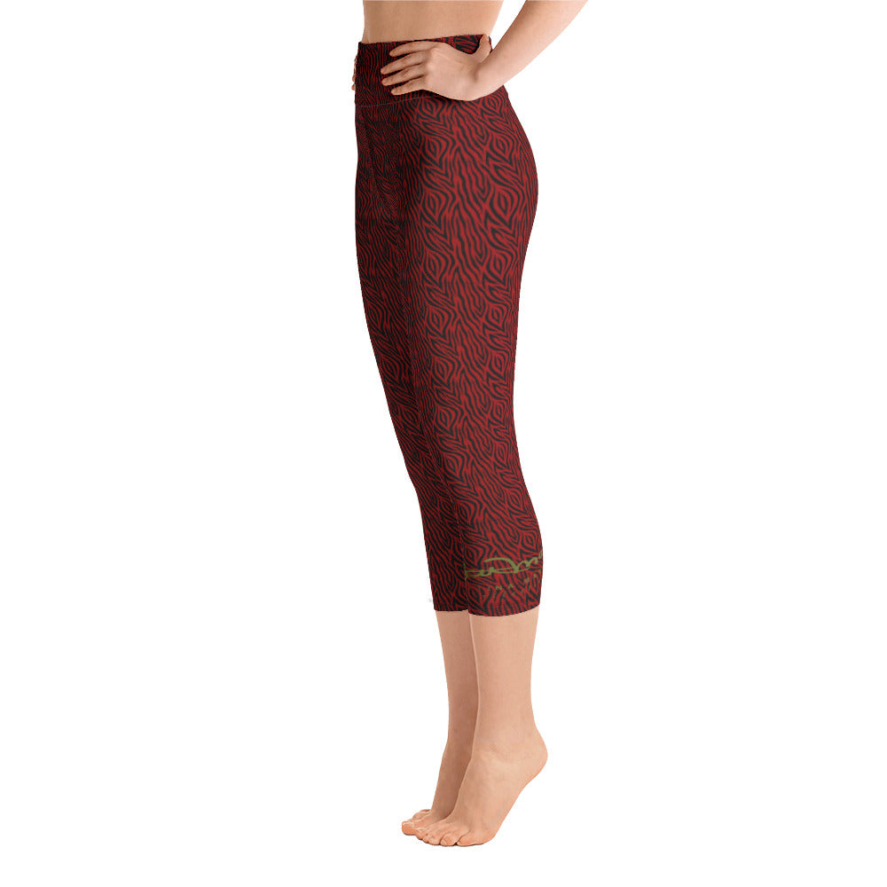 Red Zebra Yoga Capri Leggings