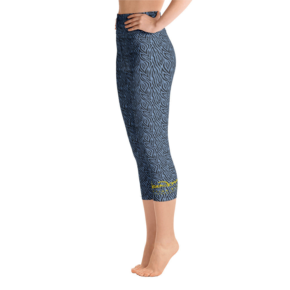 Blue Zebra Yoga Capri Leggings