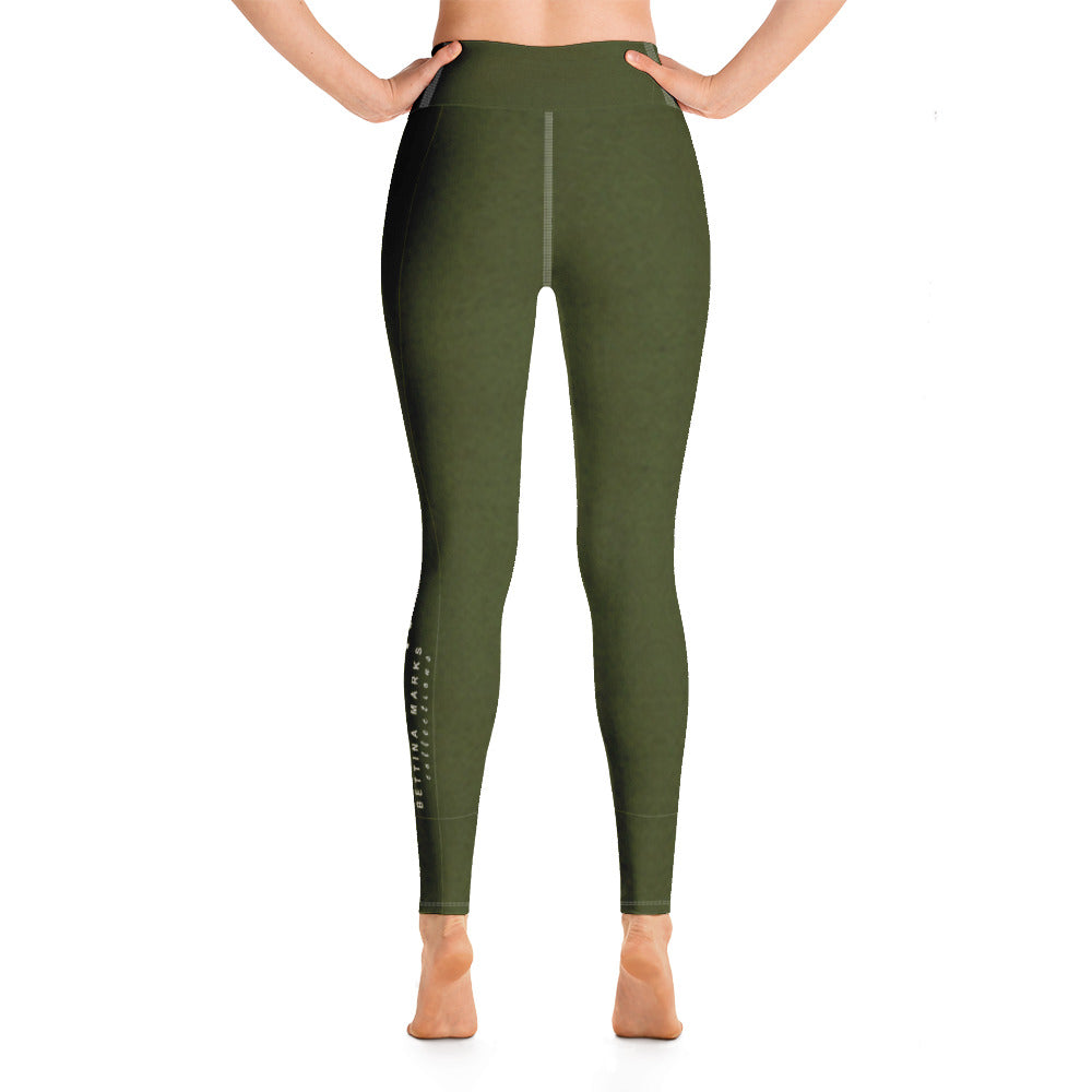 Tree Hugging Forest Green Yoga Leggings