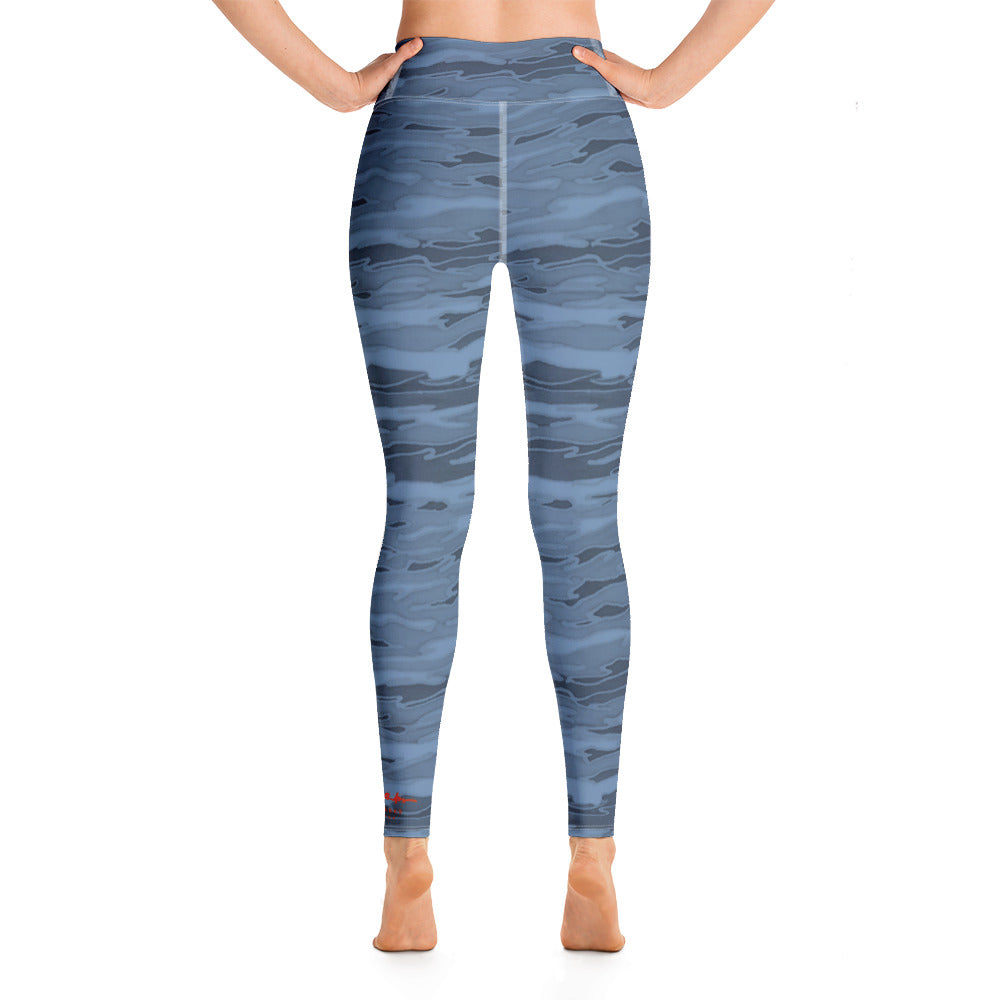 Steel Blue Camouflage Lava Yoga Leggings