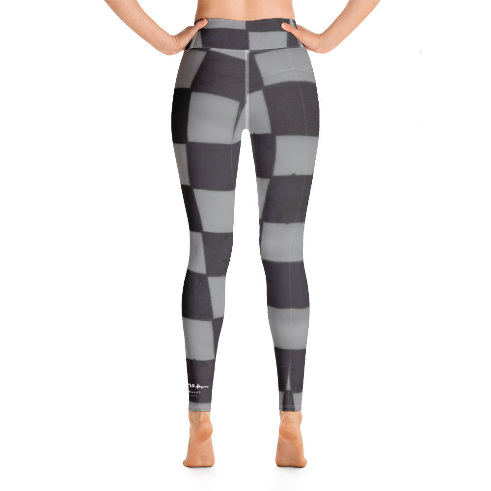 Grey Checkerboard Yoga Leggings