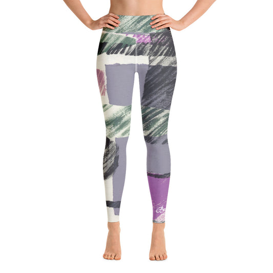 Abstract Engineered Collage Yoga Leggings