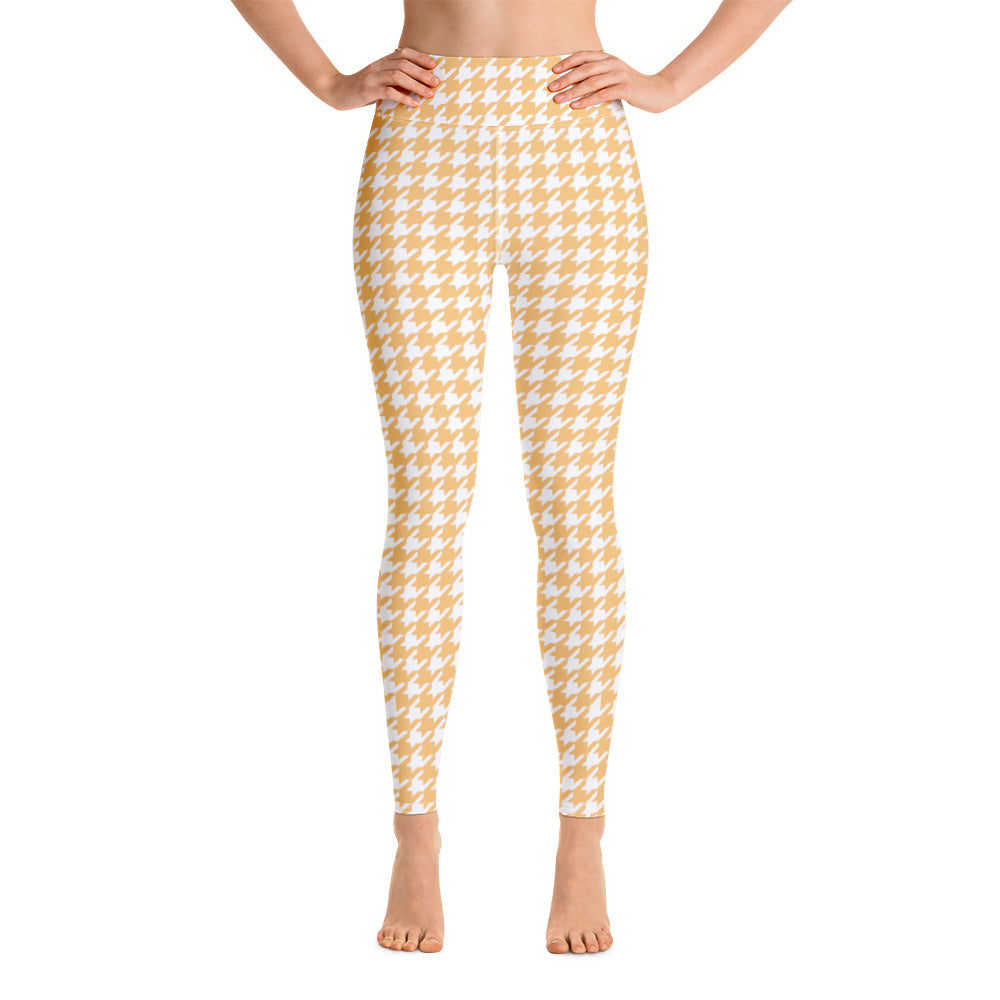 Banana Houndstooth Yoga Leggings