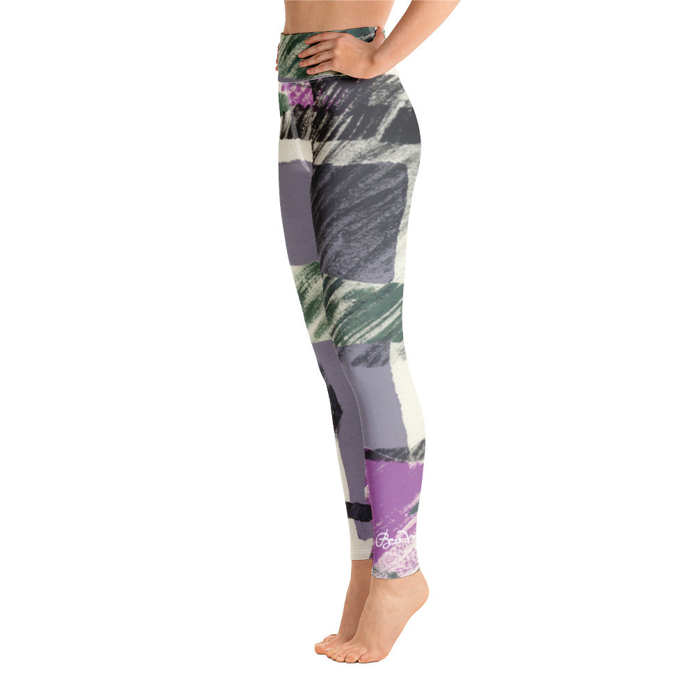 Abstract Engineered Collage Yoga Leggings