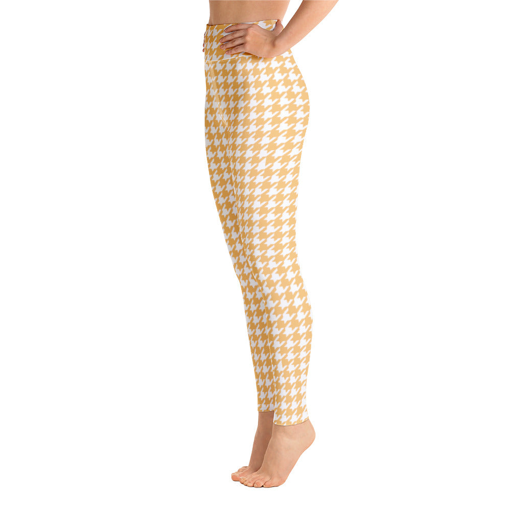 Banana Houndstooth Yoga Leggings