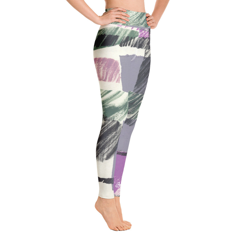 Abstract Engineered Collage Yoga Leggings