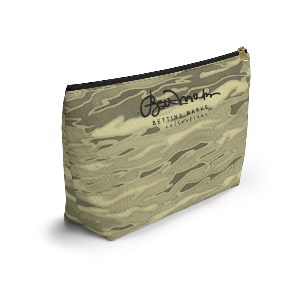 Khaki Lava Camouflage Accessory Pouch w T-bottom