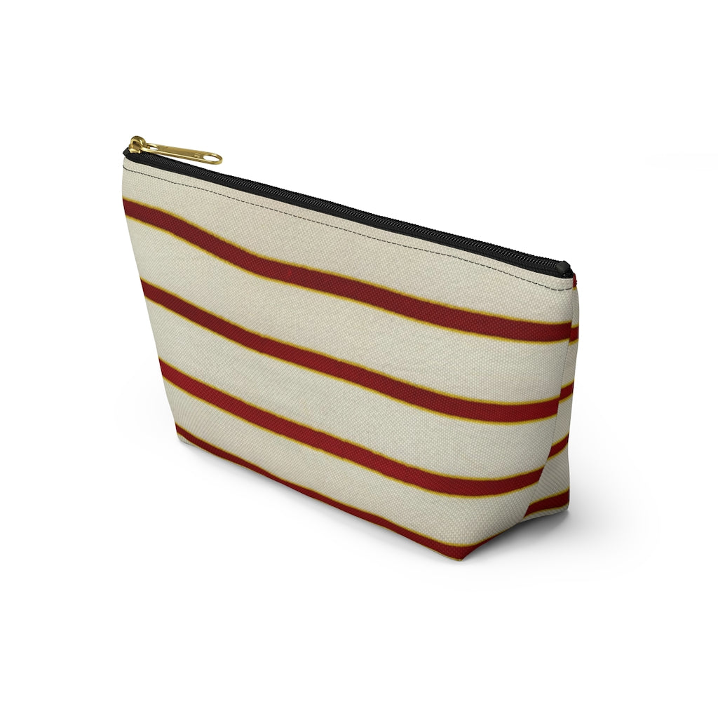 Red White Stripe Accessory Pouch w T-bottom