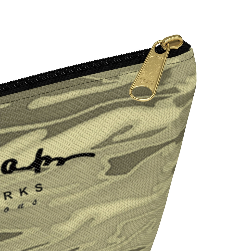 Khaki Lava Camouflage Accessory Pouch w T-bottom