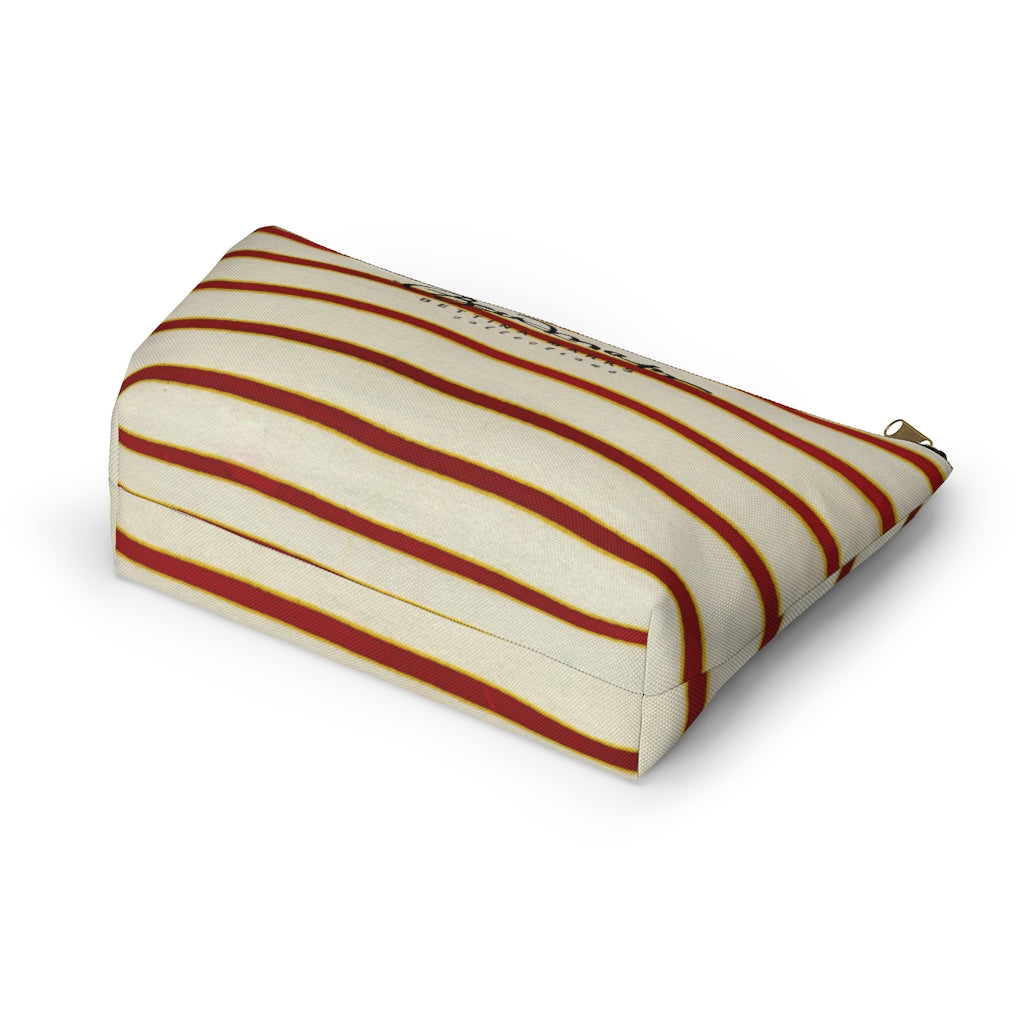 Red White Stripe Accessory Pouch w T-bottom