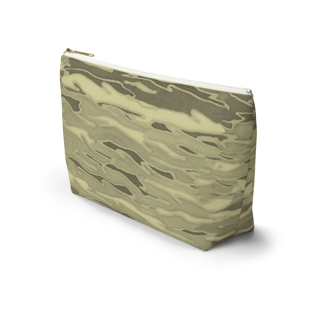 Khaki Lava Camouflage Accessory Pouch w T-bottom