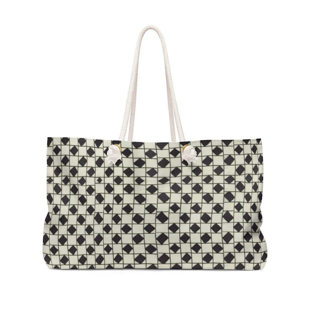 B&W Checkerboard Optical Weekender Bag