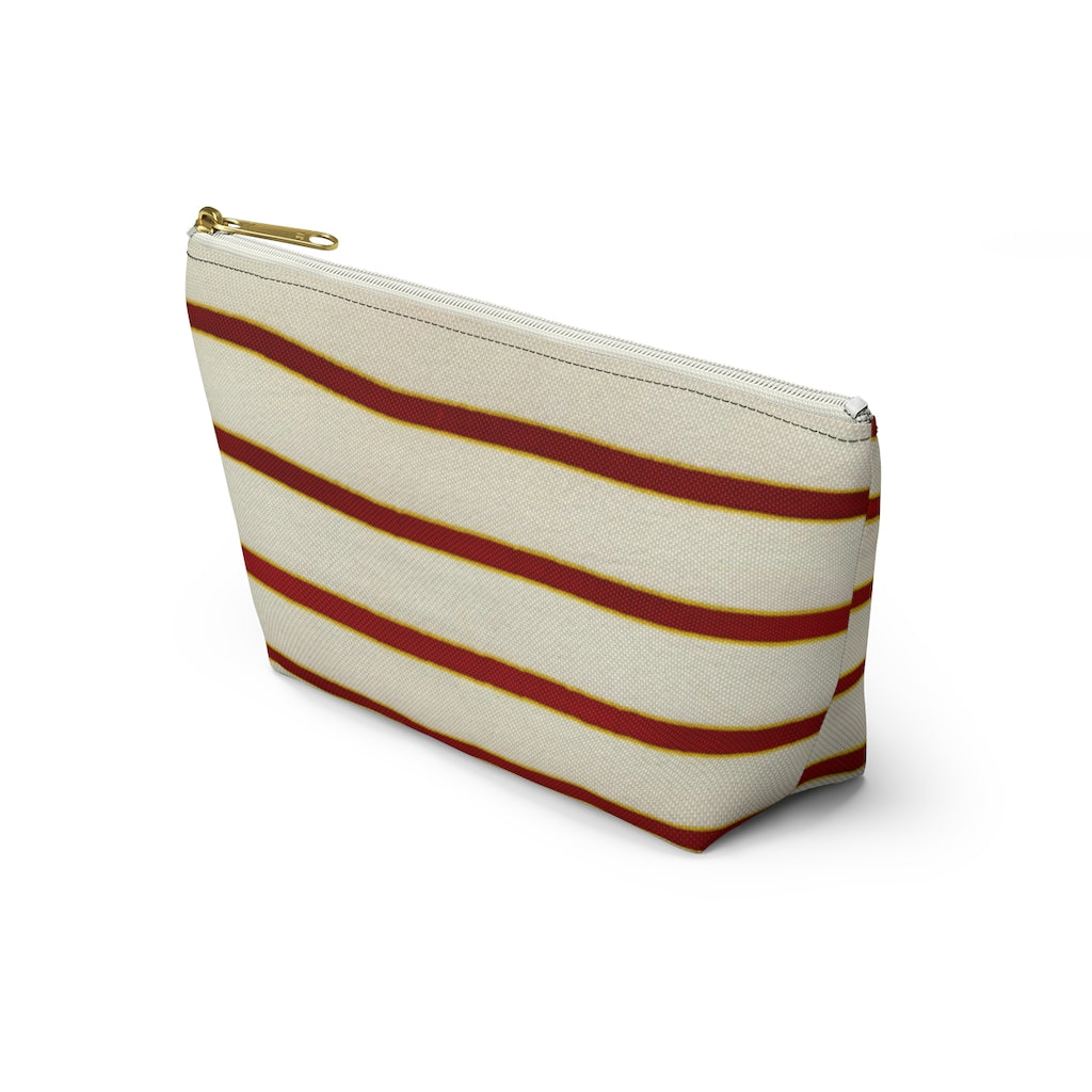 Red White Stripe Accessory Pouch w T-bottom